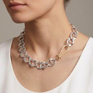 OPEN EDIT Geo Anchor Chain Statement Necklace , NWT